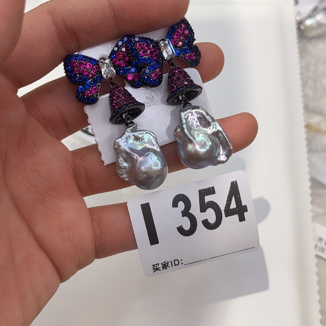 合金淡水珍珠耳饰