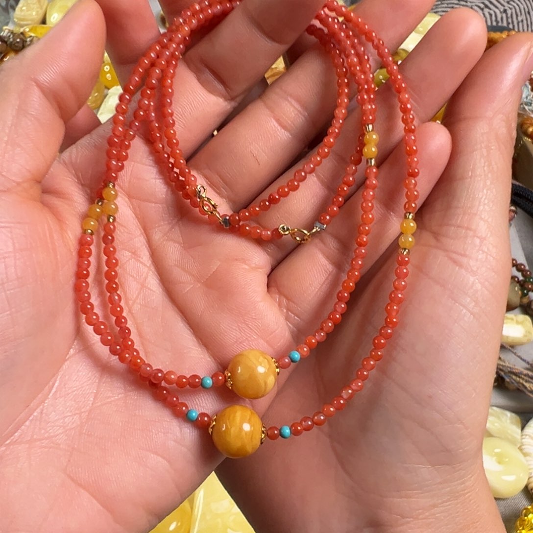 蜜蜡裸石未镶嵌多样性发一条