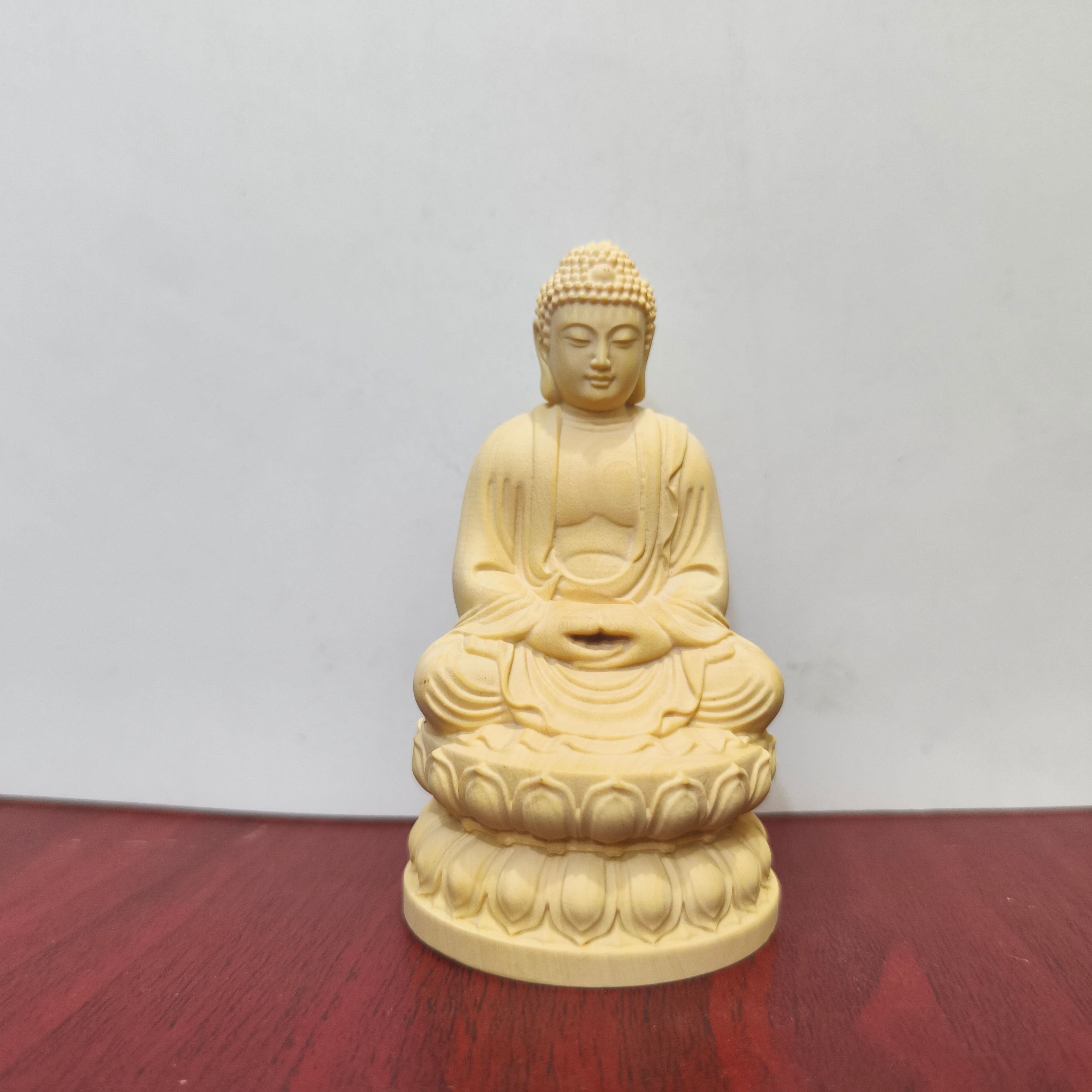 黄杨木雕刻大日如来工艺品