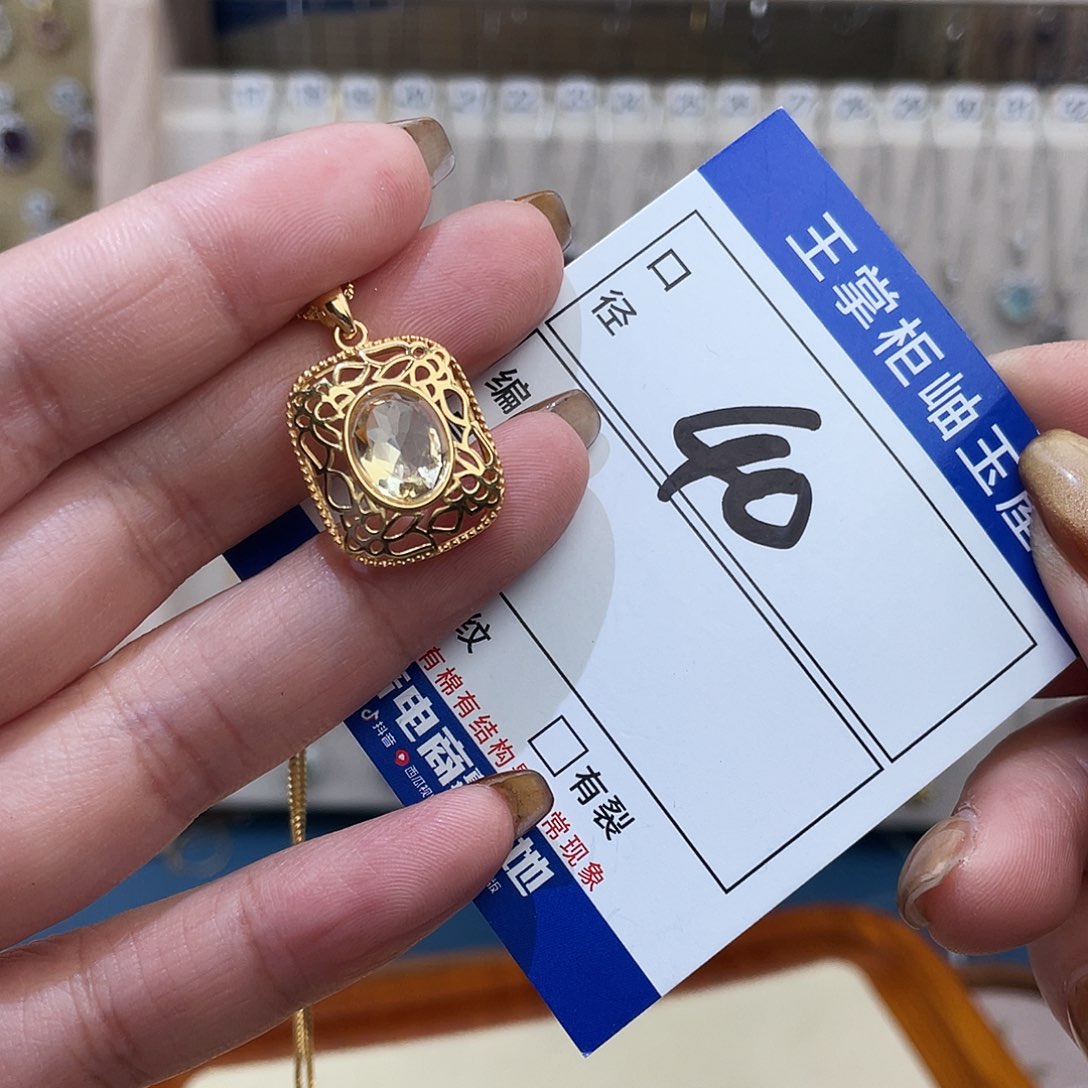 水晶颈饰银S925镶嵌
