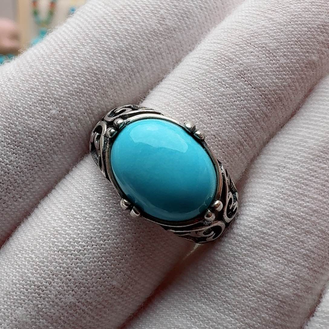 绿松石珠宝奇石银S925镶嵌