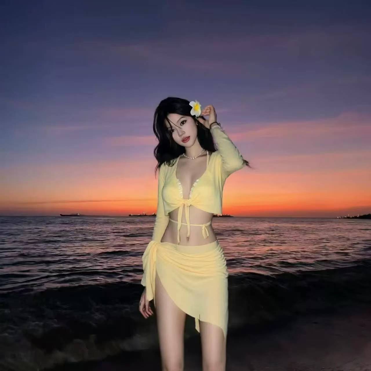 FMY/分体保守高级新款性感比基尼显瘦泳衣女款女士纯欲风蕾丝夏季