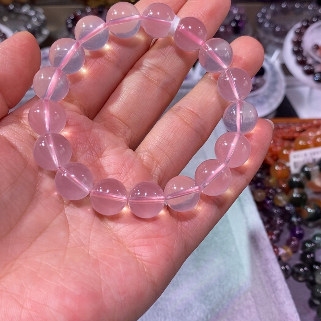 水晶手链未镶嵌G*H粉晶11+