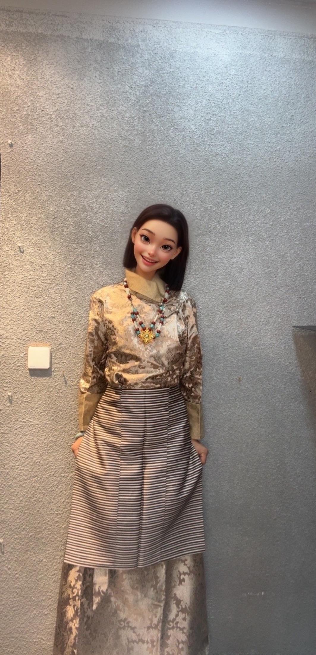 藏历新年必备新款西藏服【香槟色】简约百搭款