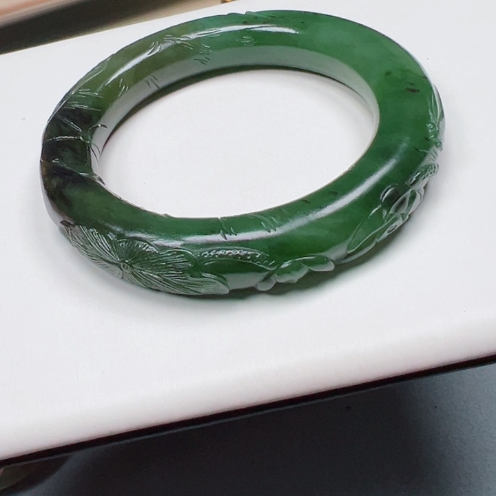 和田玉（碧玉）手镯未镶嵌六*士