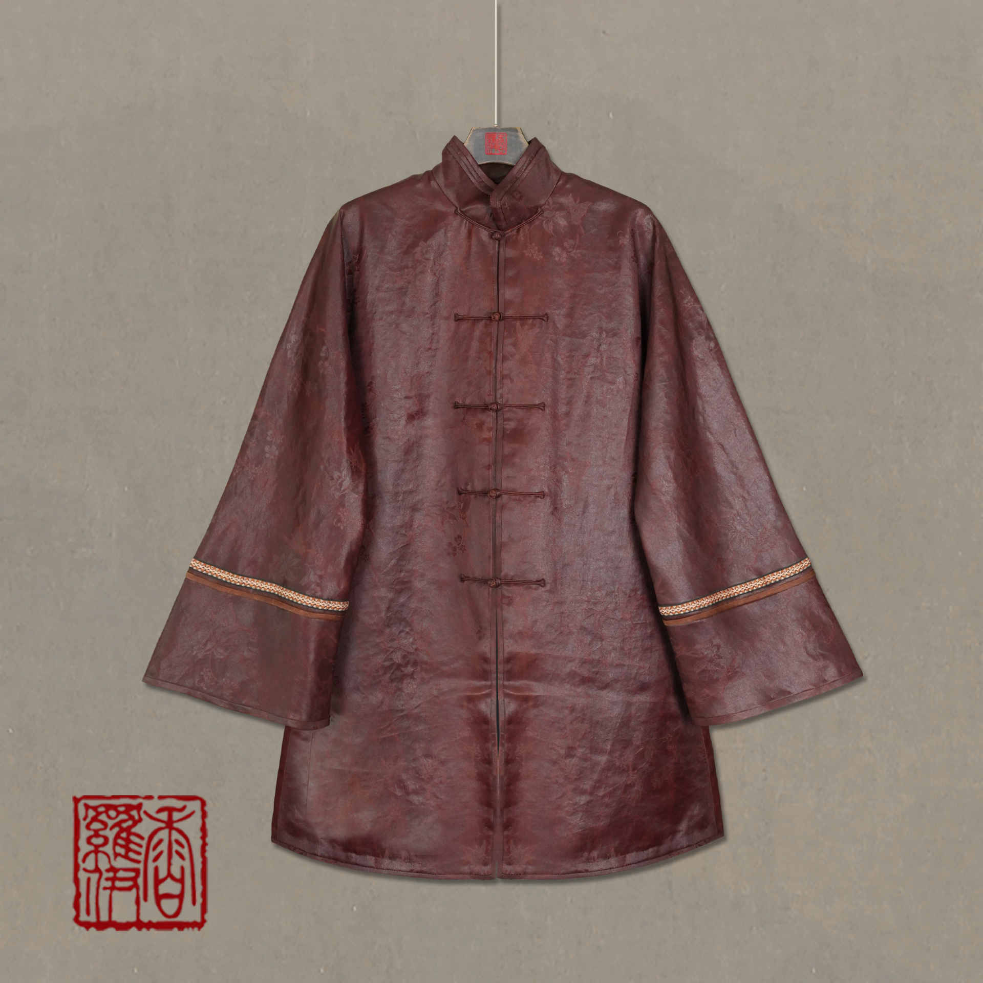 【绛云镶袖】传统中式汉服提花上衣