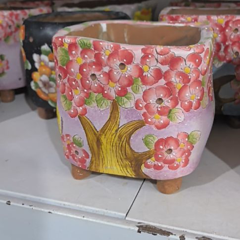 红泥花盆景德镇陶瓷