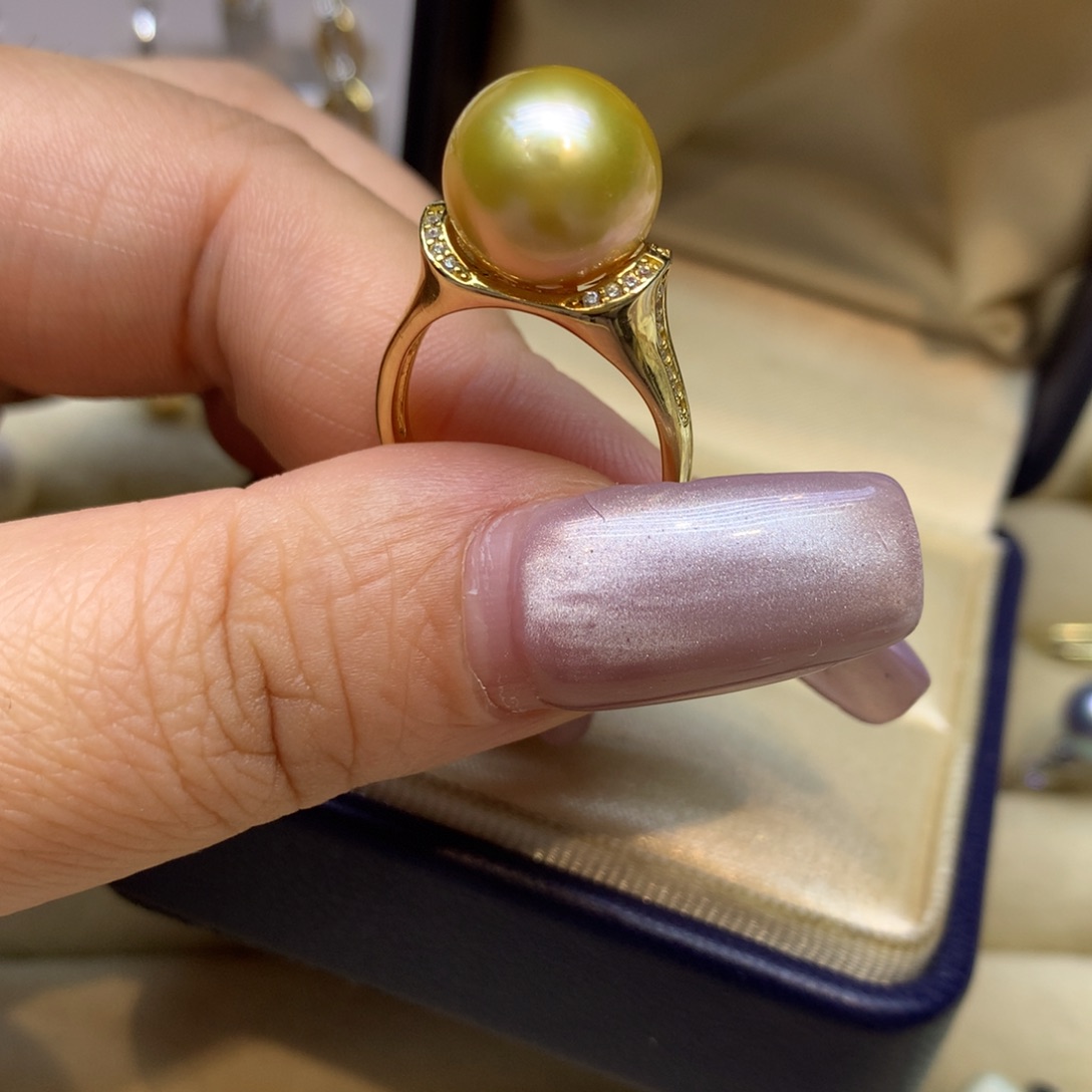 银S925镶嵌戒指海水珍珠