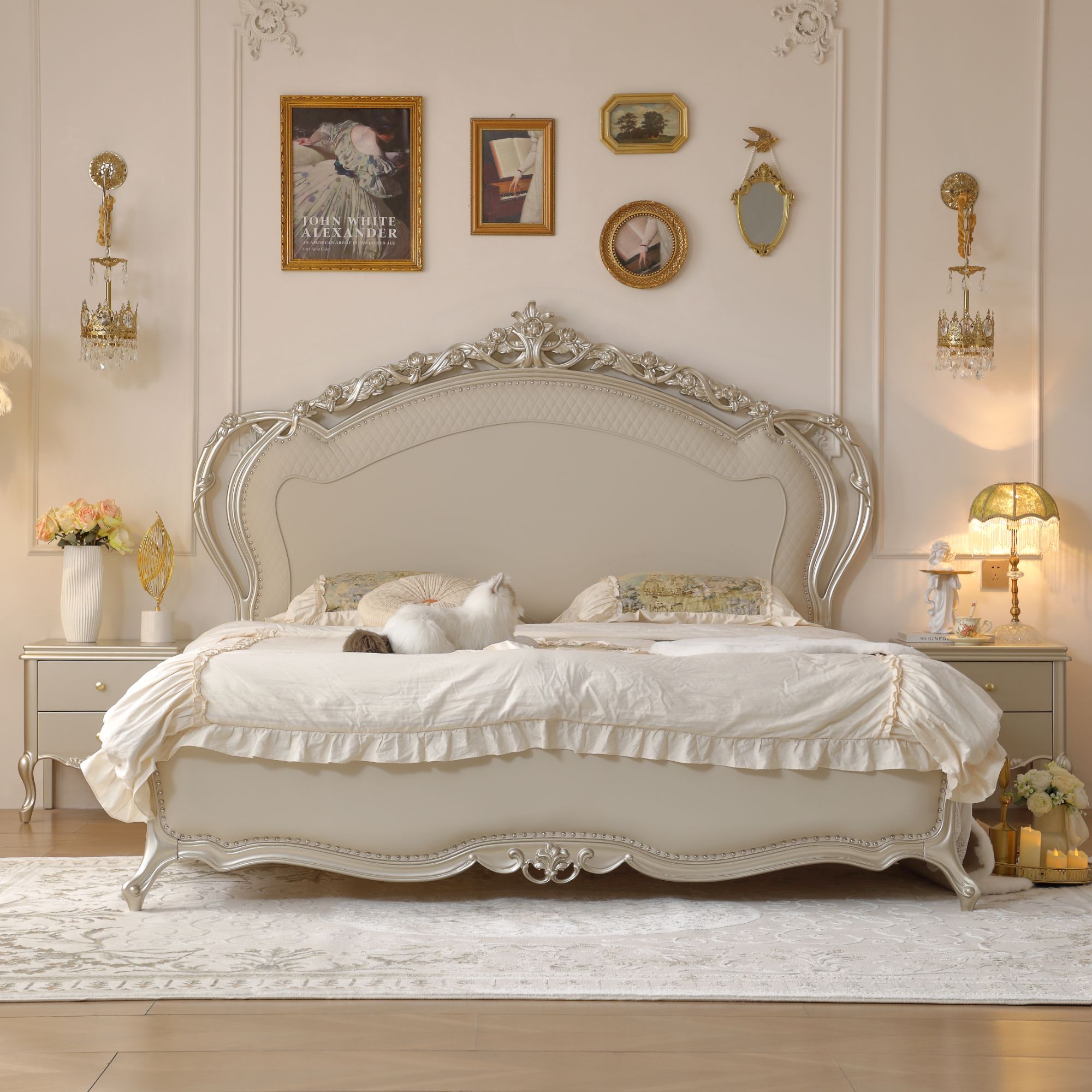 主卧室美式床储藏品质奢华型美式简约婴儿床沙发简欧轻奢法式客厅