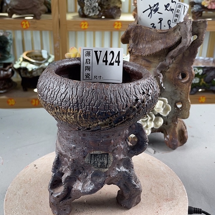 紫砂花盆景德镇陶瓷424