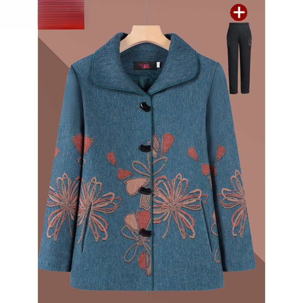 中老年人秋装外套女奶奶新款妈妈春秋款上衣老人太太西服衣服薄款