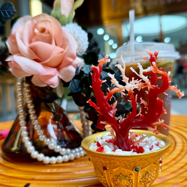 天然红珊瑚日本阿卡清供摆件
