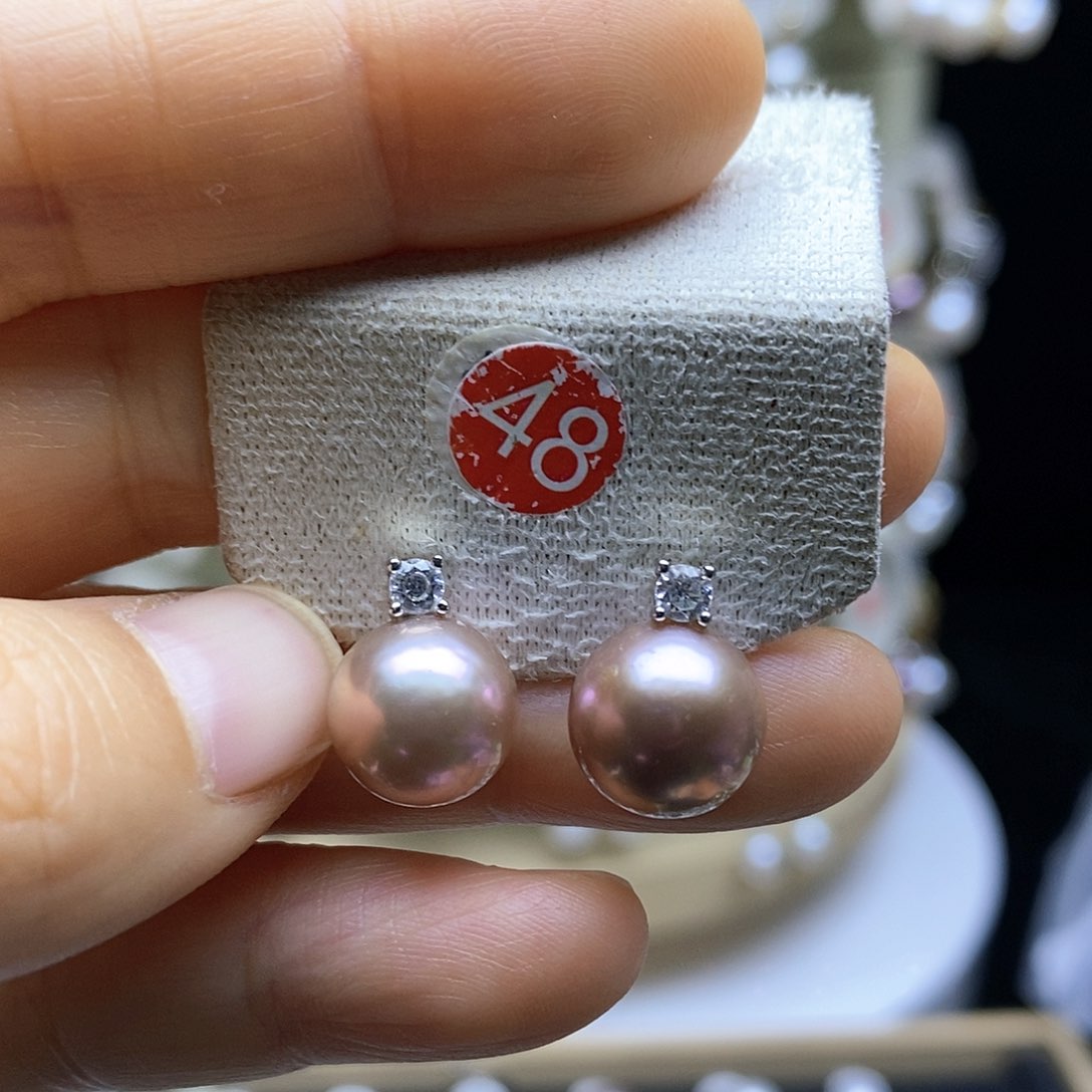 淡水珍珠耳饰银S925镶嵌