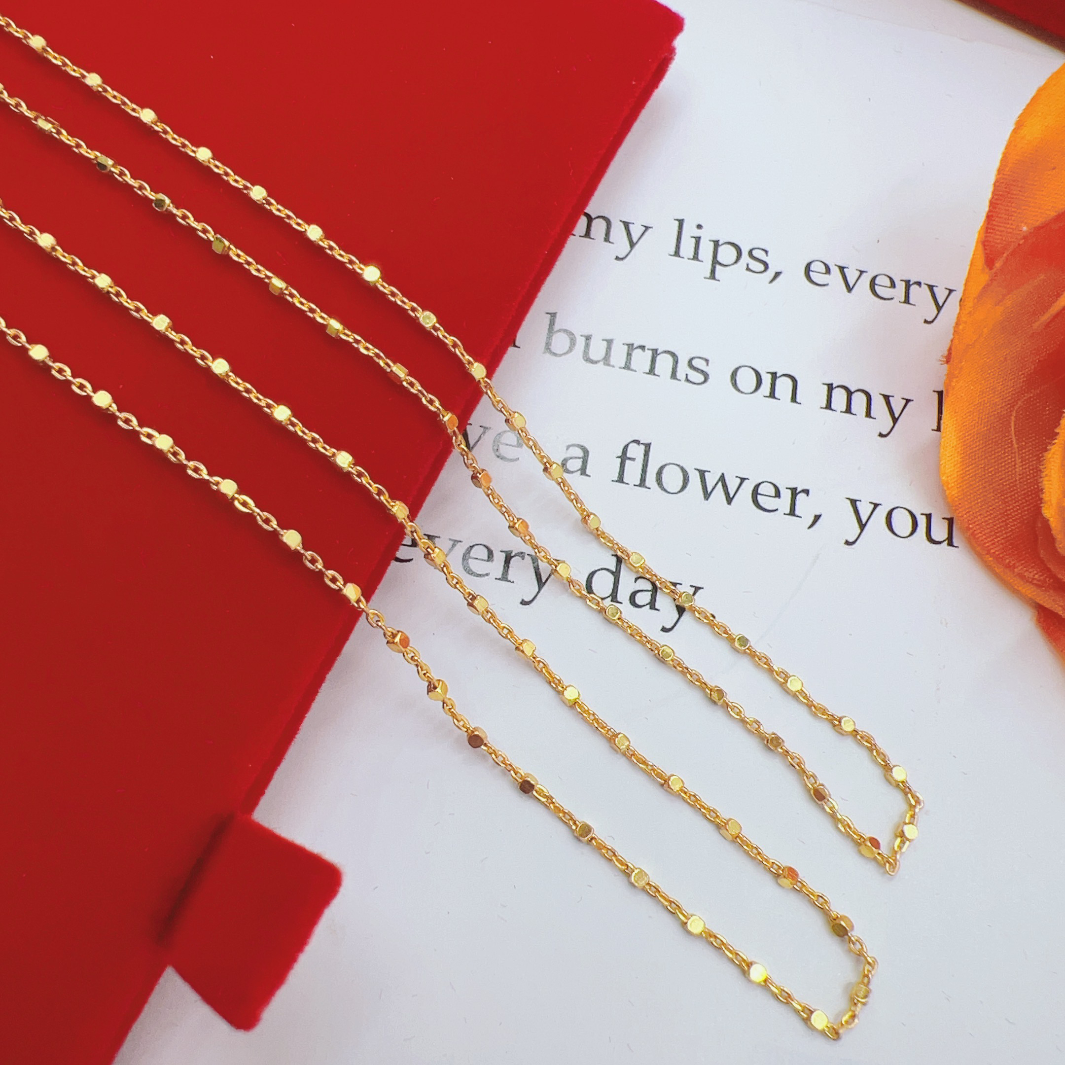 链子925银 S925银爆闪方糖单链A125