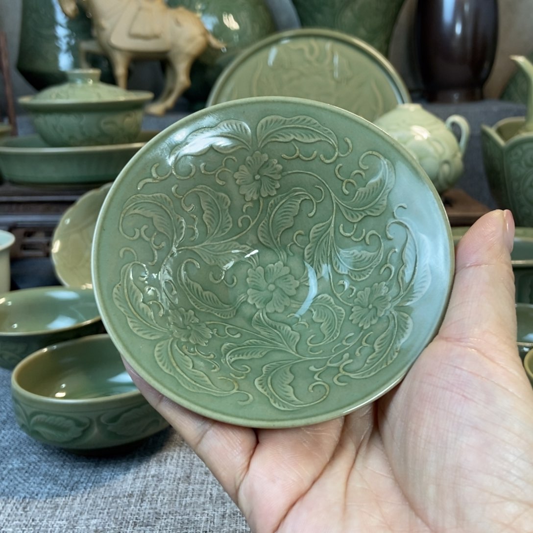 耀州窑山茶花斗笠