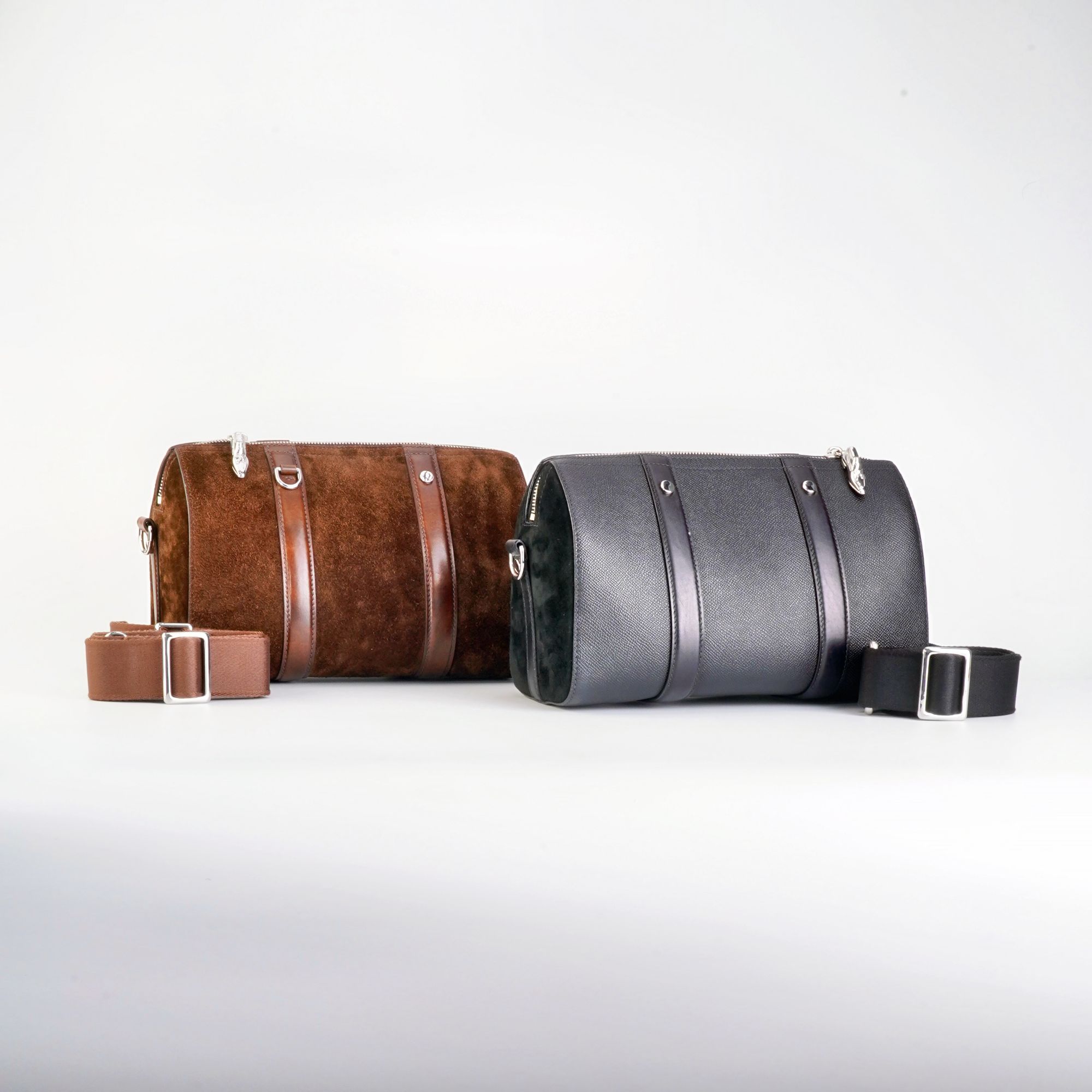 北町【勹】cashmere牛反绒博物馆小牛皮运动斜挎包手工包单肩背包