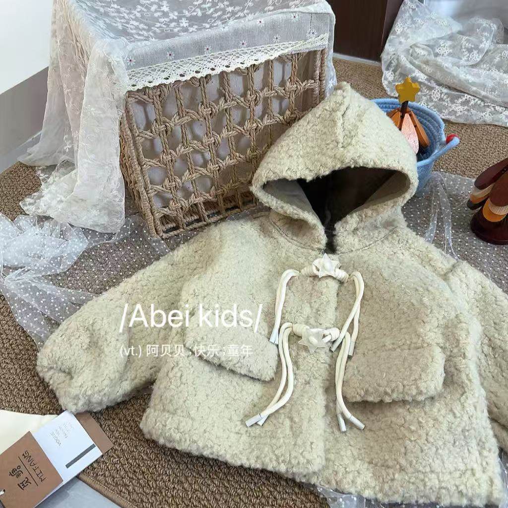 【K8】波妞星星扣子连帽外套童装