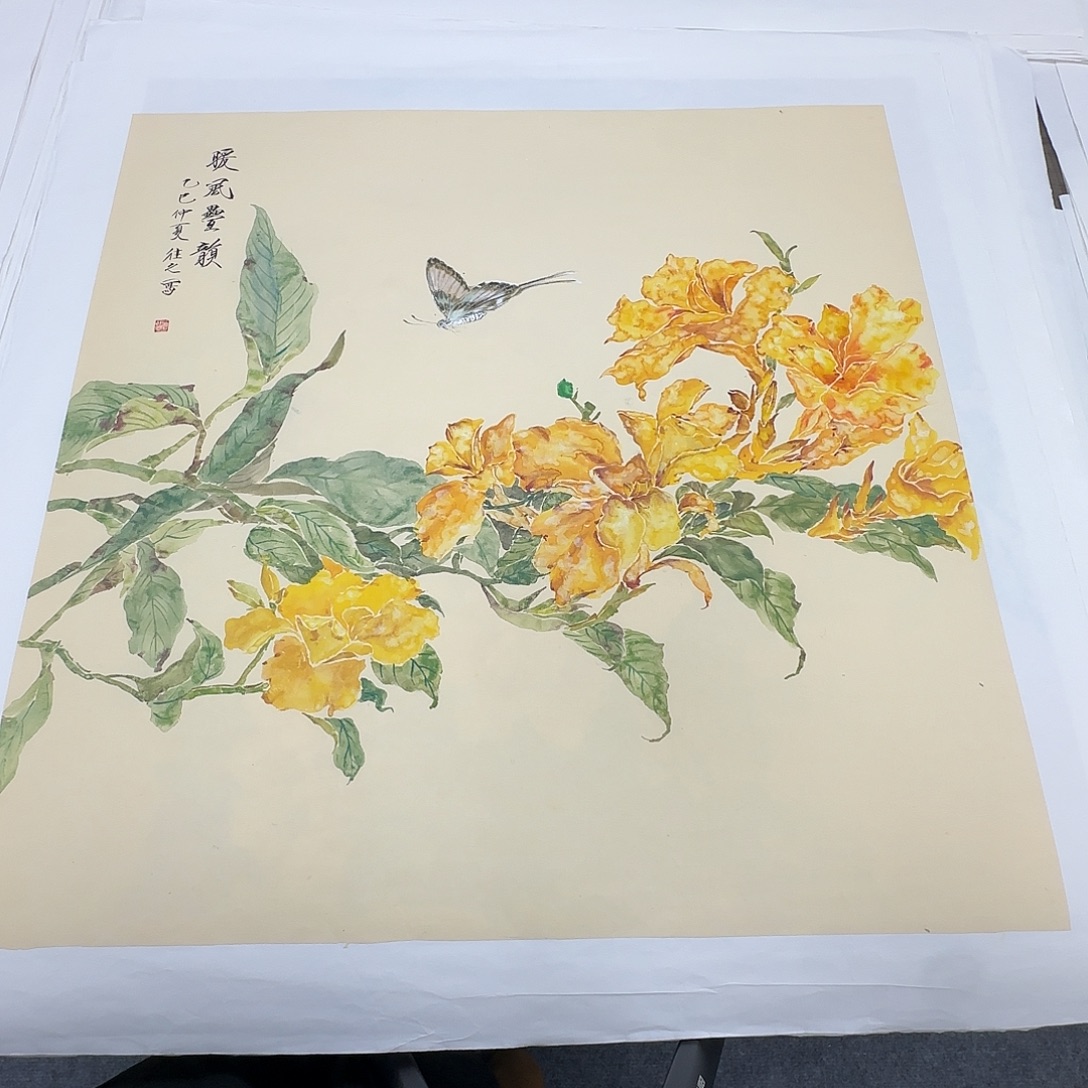 国画68*68纯手绘于往之