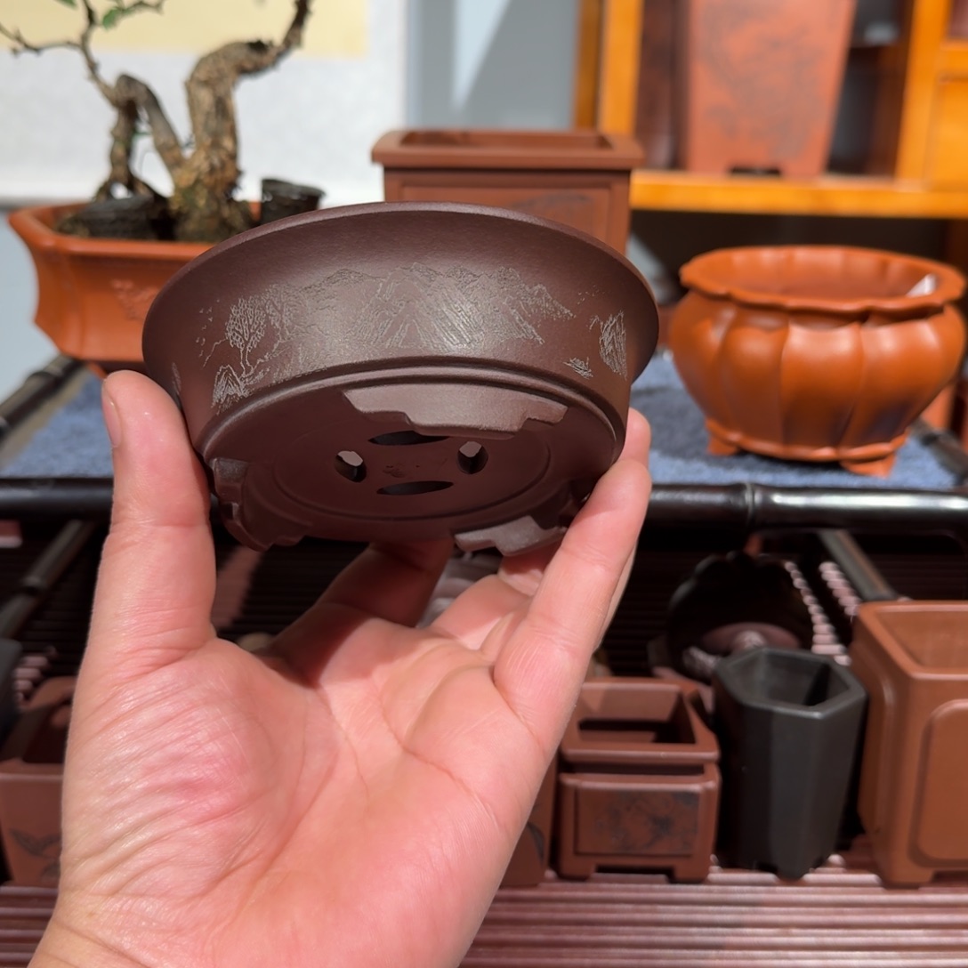 紫砂花盆原矿紫泥