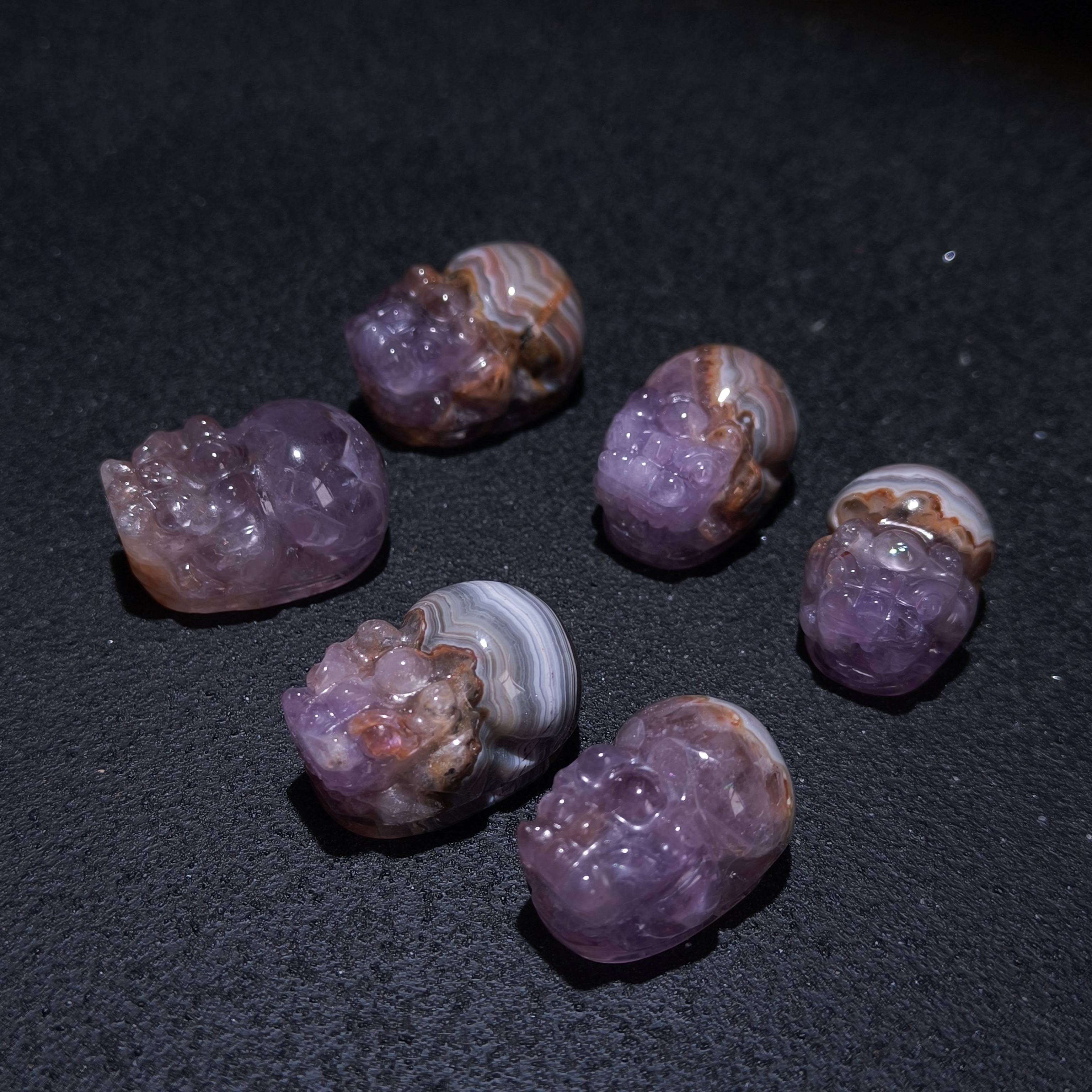 【黑胖珠宝】H0587 天然水晶暮山紫极光貔貅 -多样性发其一