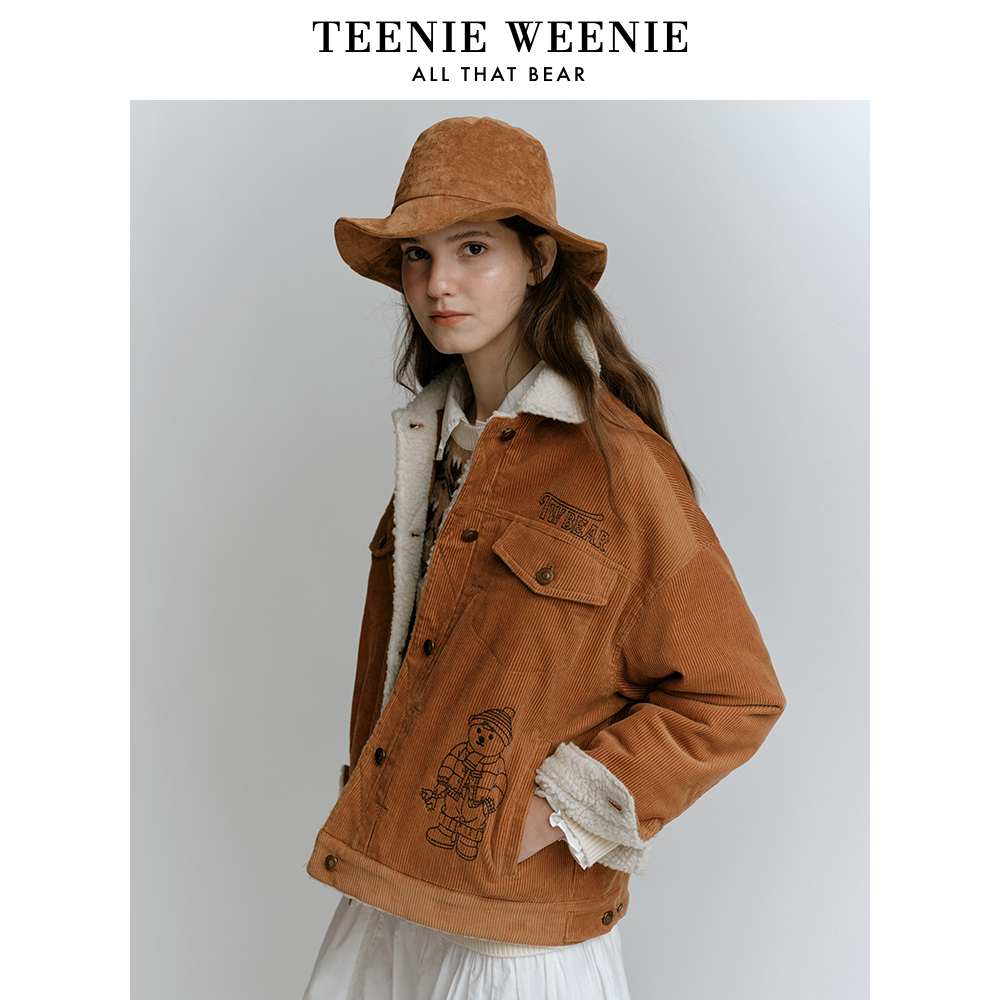 TeenieWeenie小熊时尚卡通外套女24冬季新款女外套TTJJ248V17N