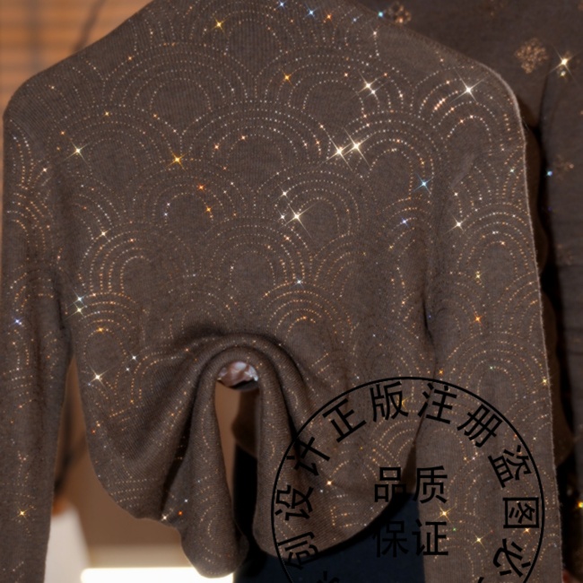 2025年秋季新款烫钻高端百搭显瘦时尚减龄高领上衣女GD1543阿飞