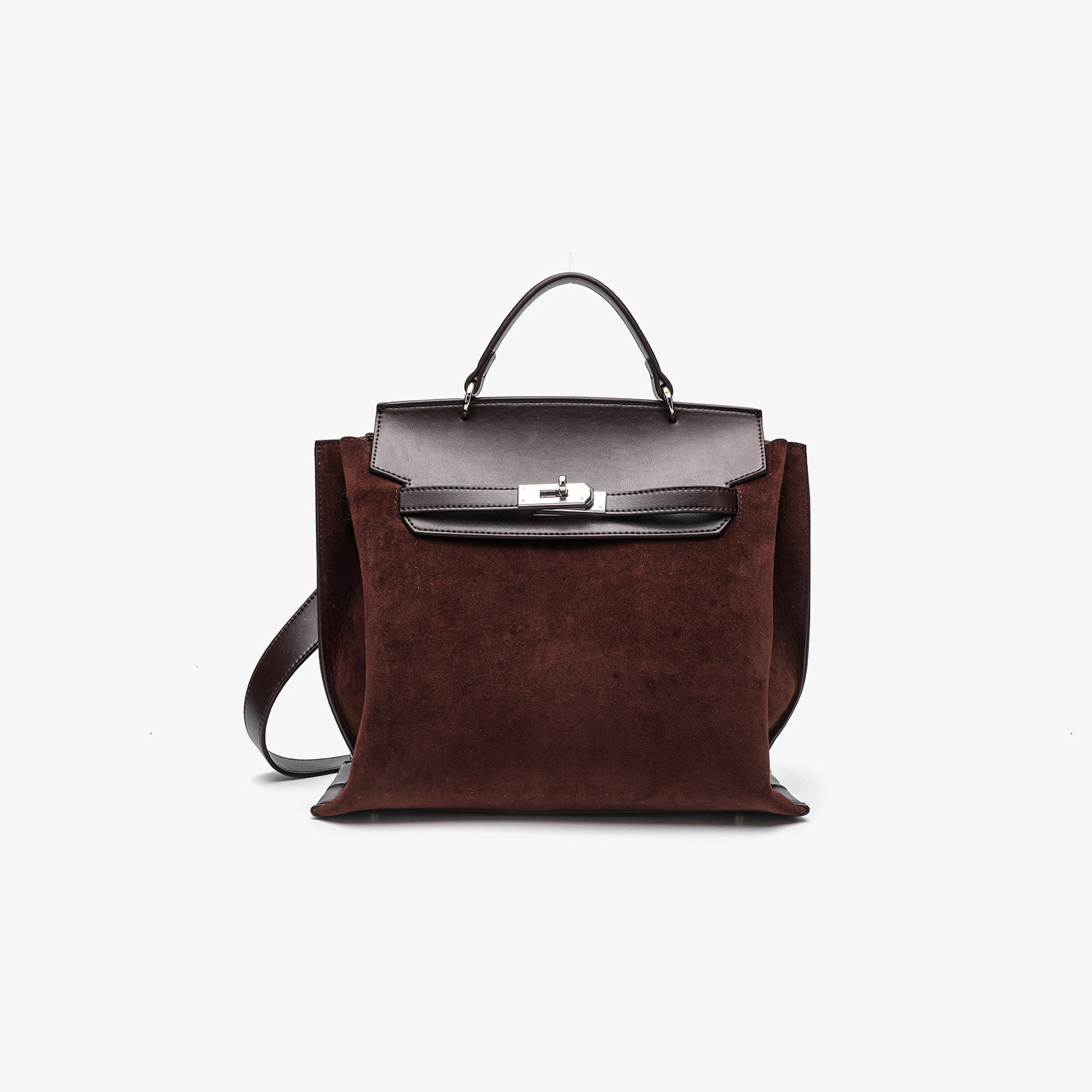 【点心专属】拼接凯莉翅膀包大号CK25840P咖色