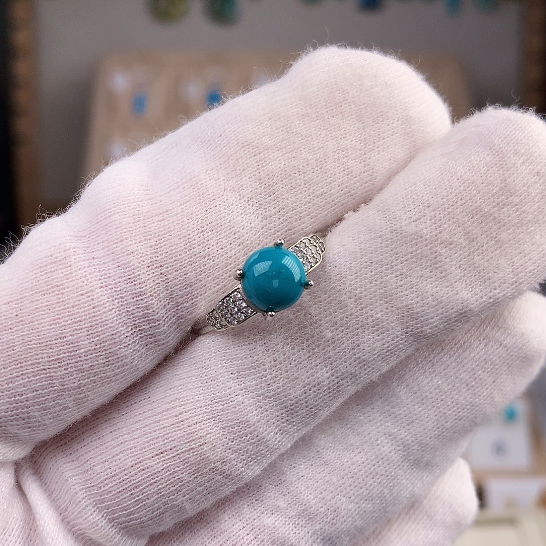 绿松石戒指银S925镶嵌