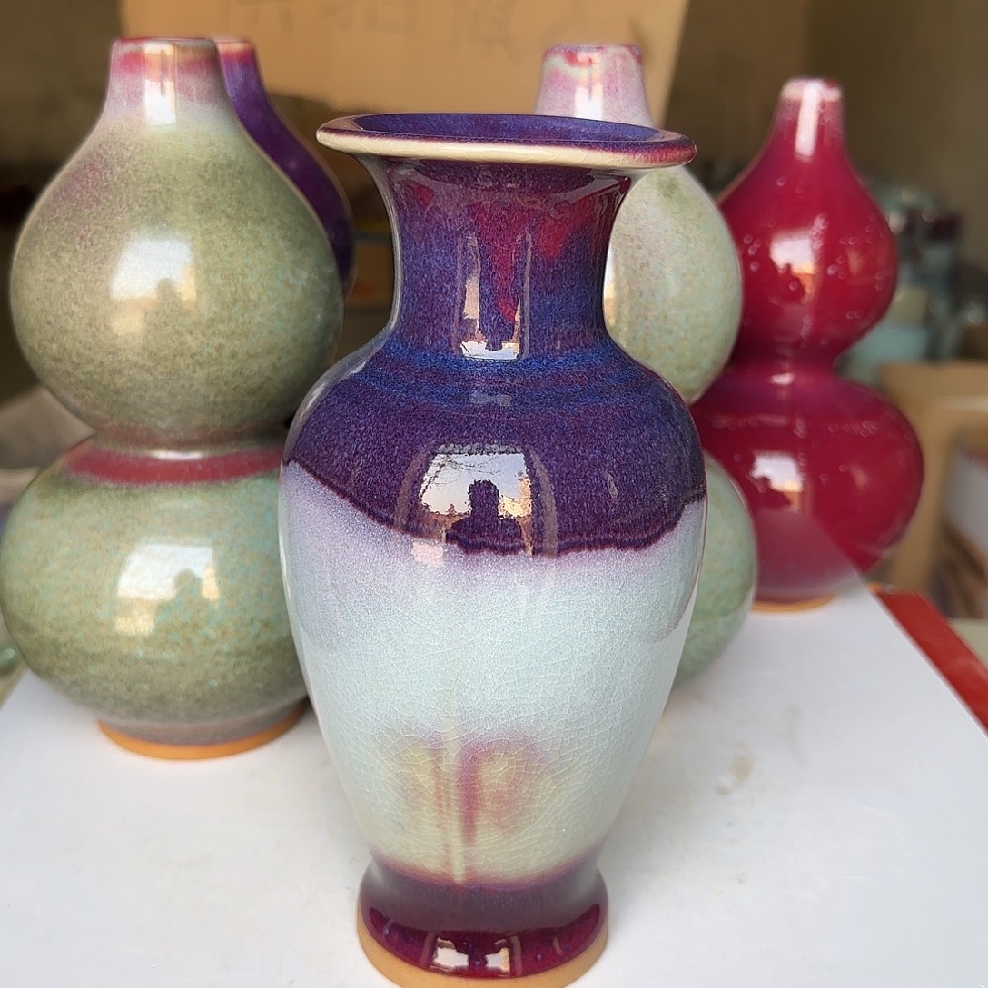 摆件陶郑家钧窑摆件微瑕