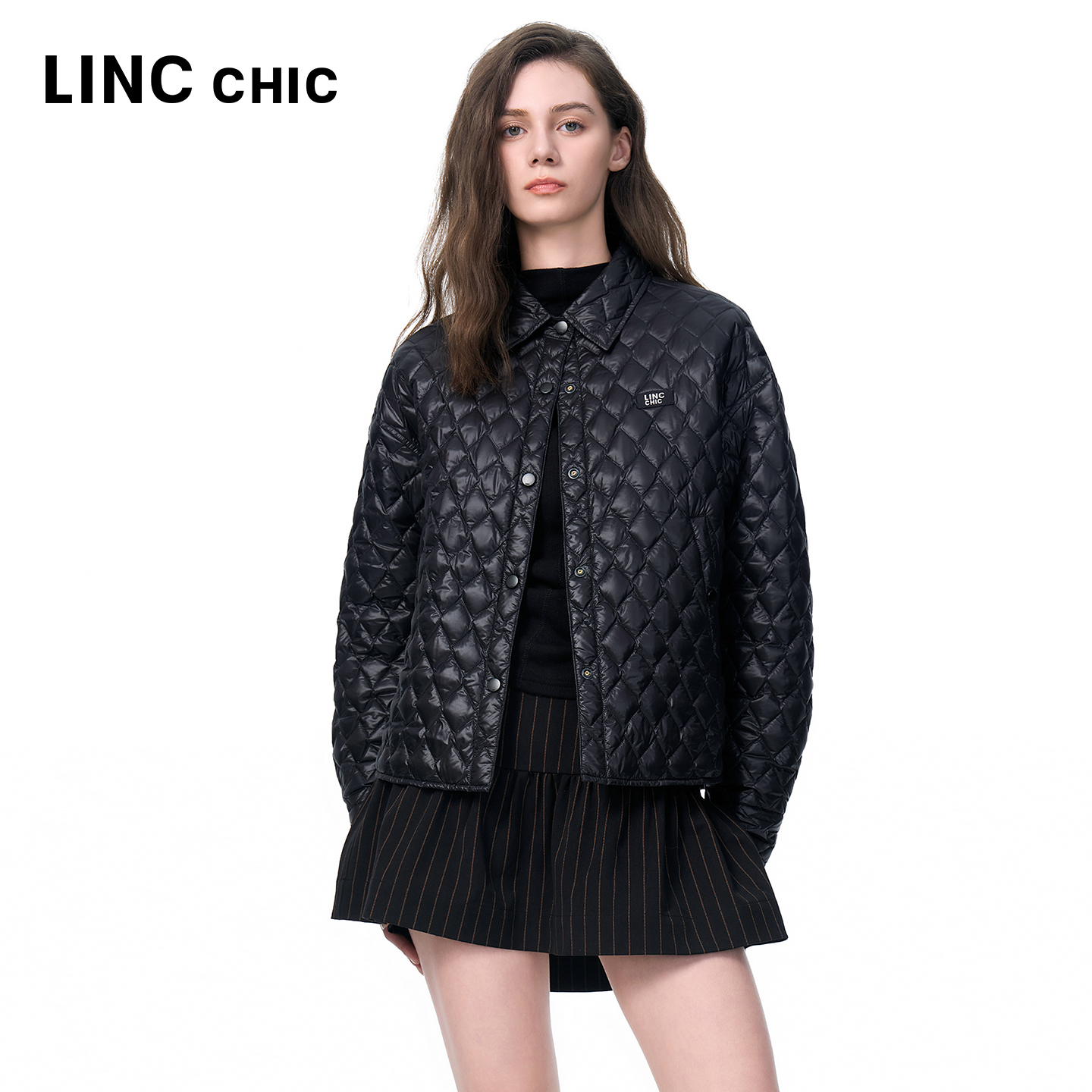 LINCCHIC/金羽杰超轻衬衫感短款轻薄羽绒服（轻暖系列）Y25801022