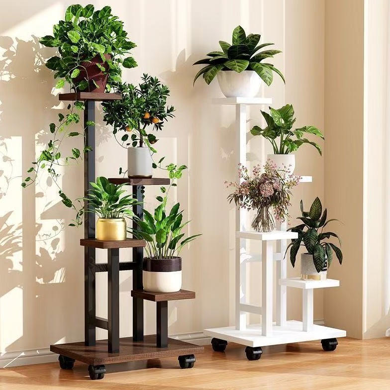 简约铁艺可移动落地花架客厅多层收纳新款式阳台绿萝多功能花架子