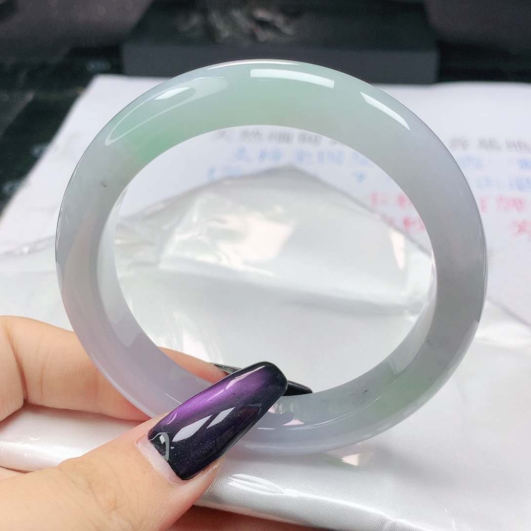 未镶嵌手镯翡翠翡翠58冰润春彩正圈
