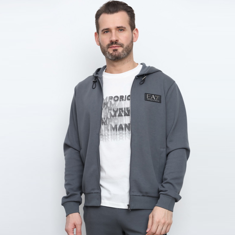 未使用 EMPORIO ARMANI/安普里奥·阿玛尼 男士徽标贴片连帽卫衣 