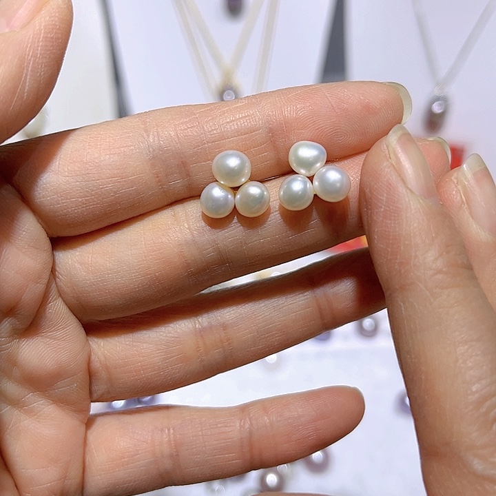 淡水珍珠多珠耳钉未镶嵌