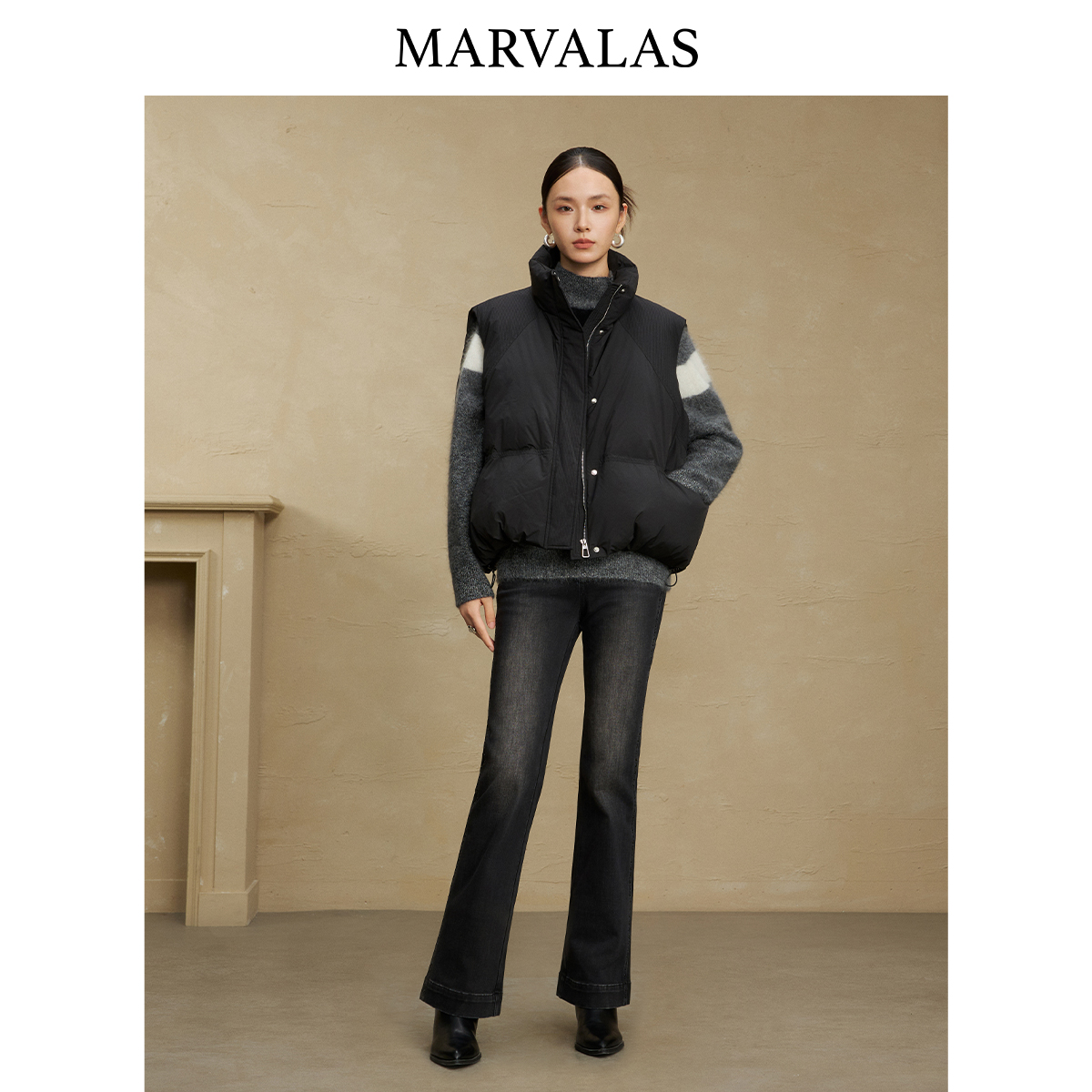 【粉丝专属】夹克女冬季鸭绒马甲外套高级感外搭保暖背心