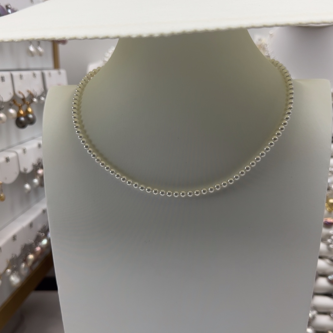 淡水珍珠项链银S925镶嵌