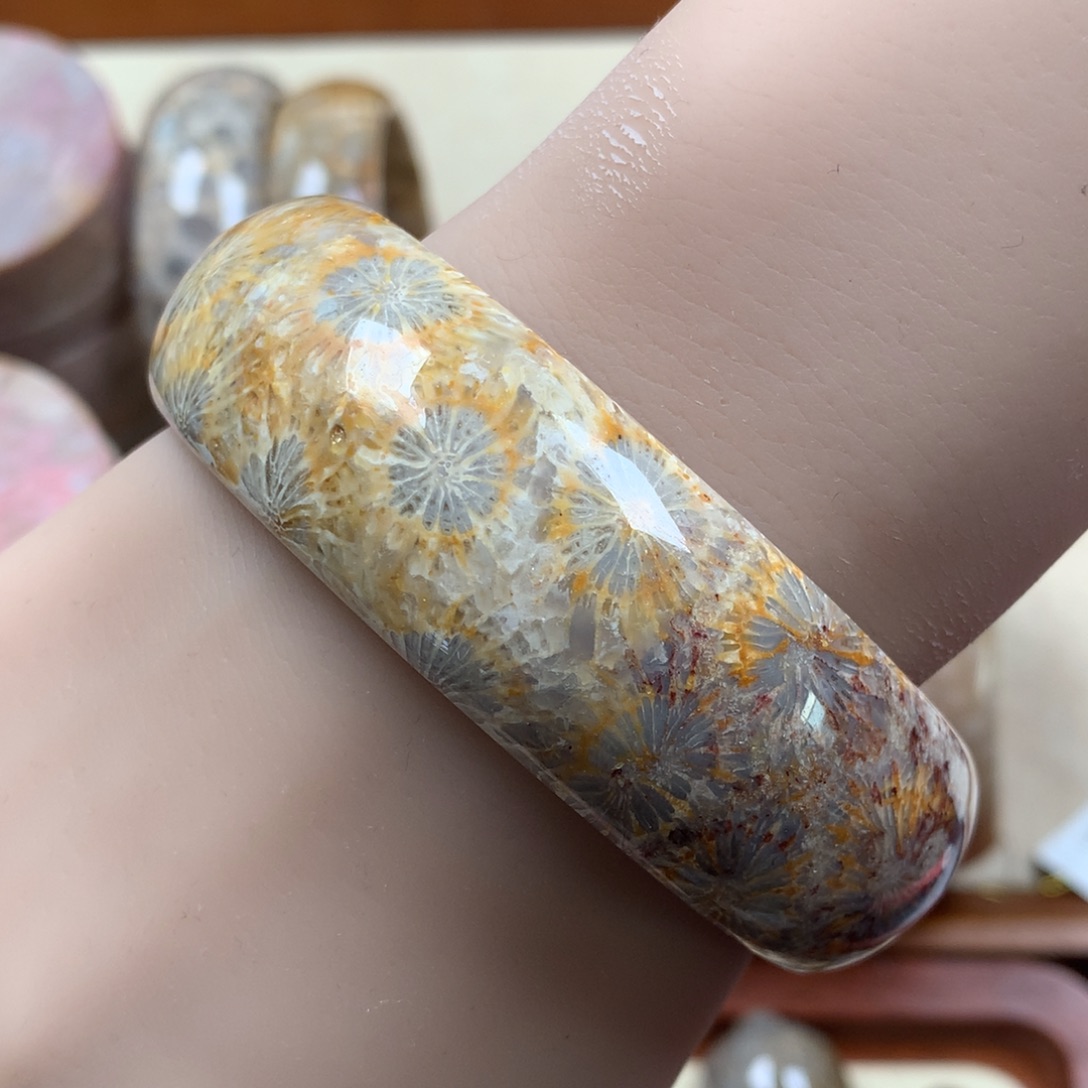 未镶嵌59.6圈600/个。11硅化珊瑚（珊瑚玉）