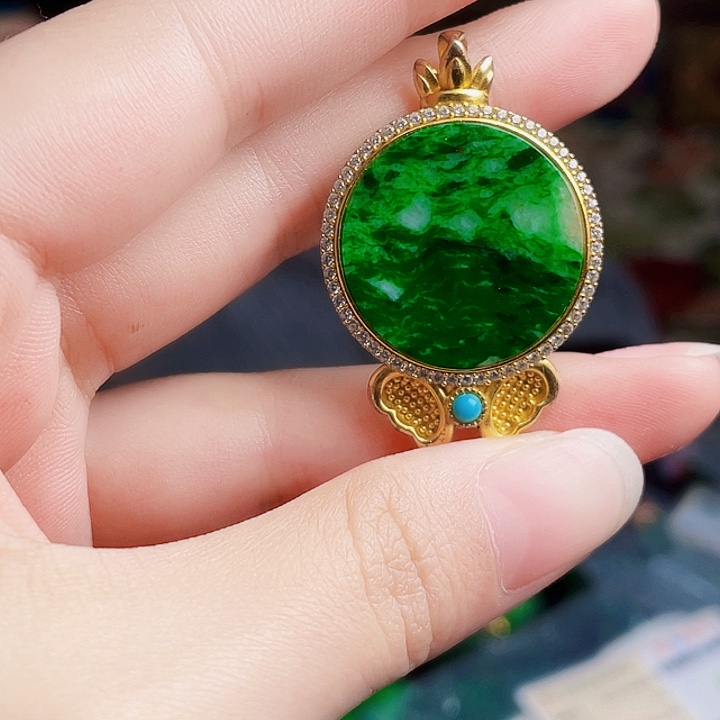 翡翠银S925镶嵌颈饰