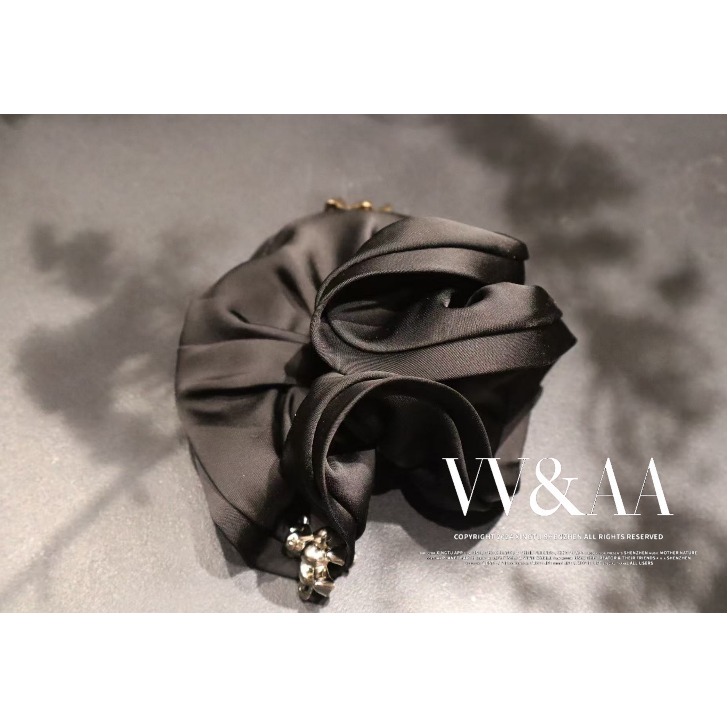 VV&AA 法式木耳边花苞缎面发圈 4615