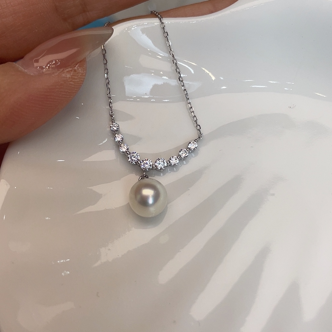 颈饰银S925镶嵌海水珍珠