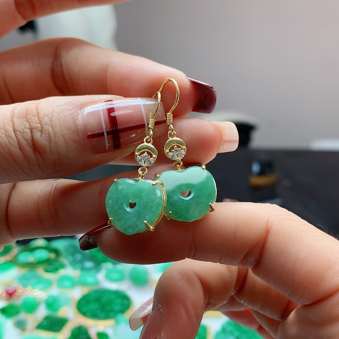 【闪购商品】翡翠耳饰银S925镶嵌，