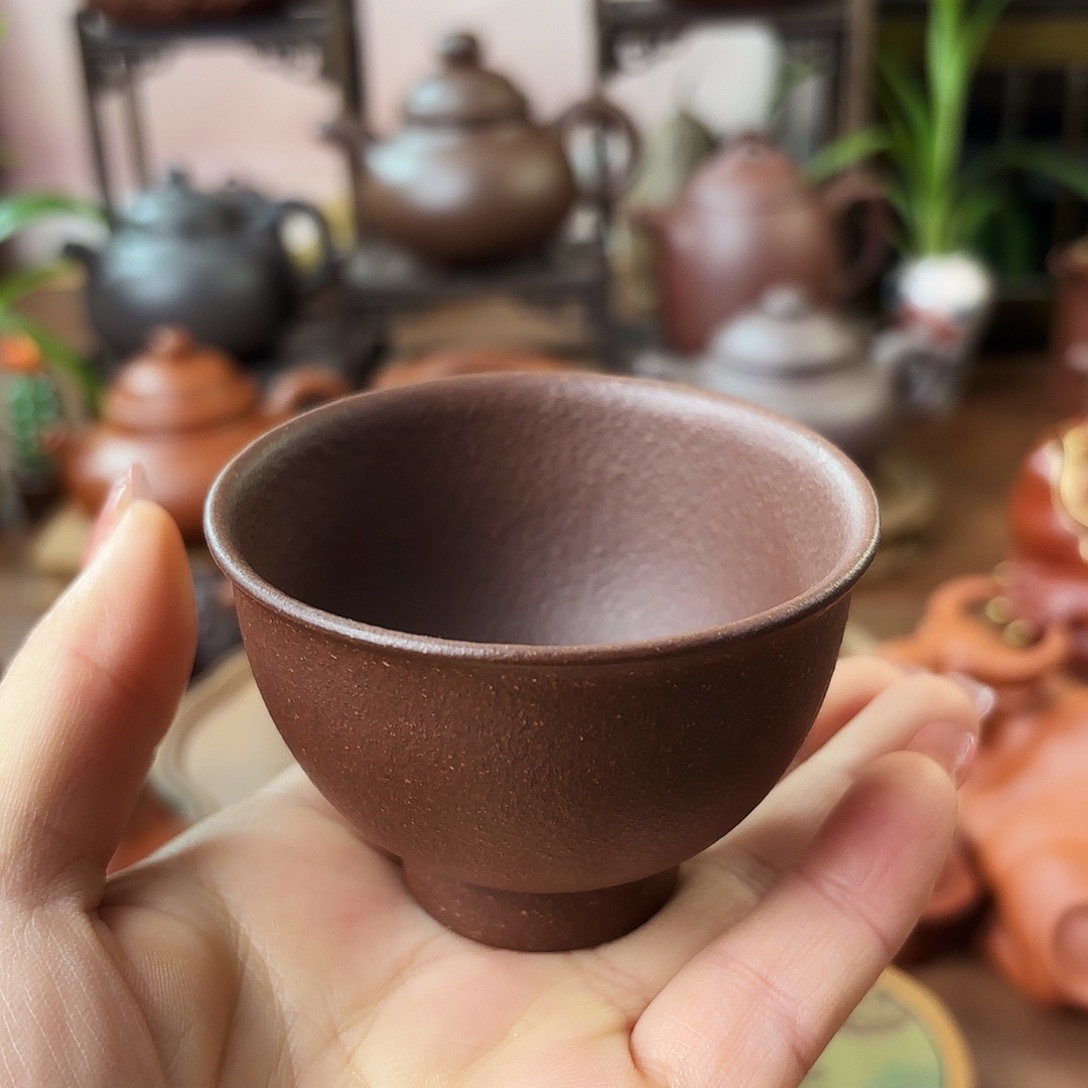 紫砂茶壶主人杯底槽清85cc