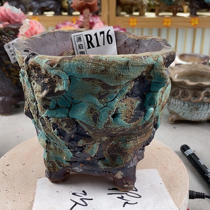 紫砂花盆景德镇陶瓷花盆176