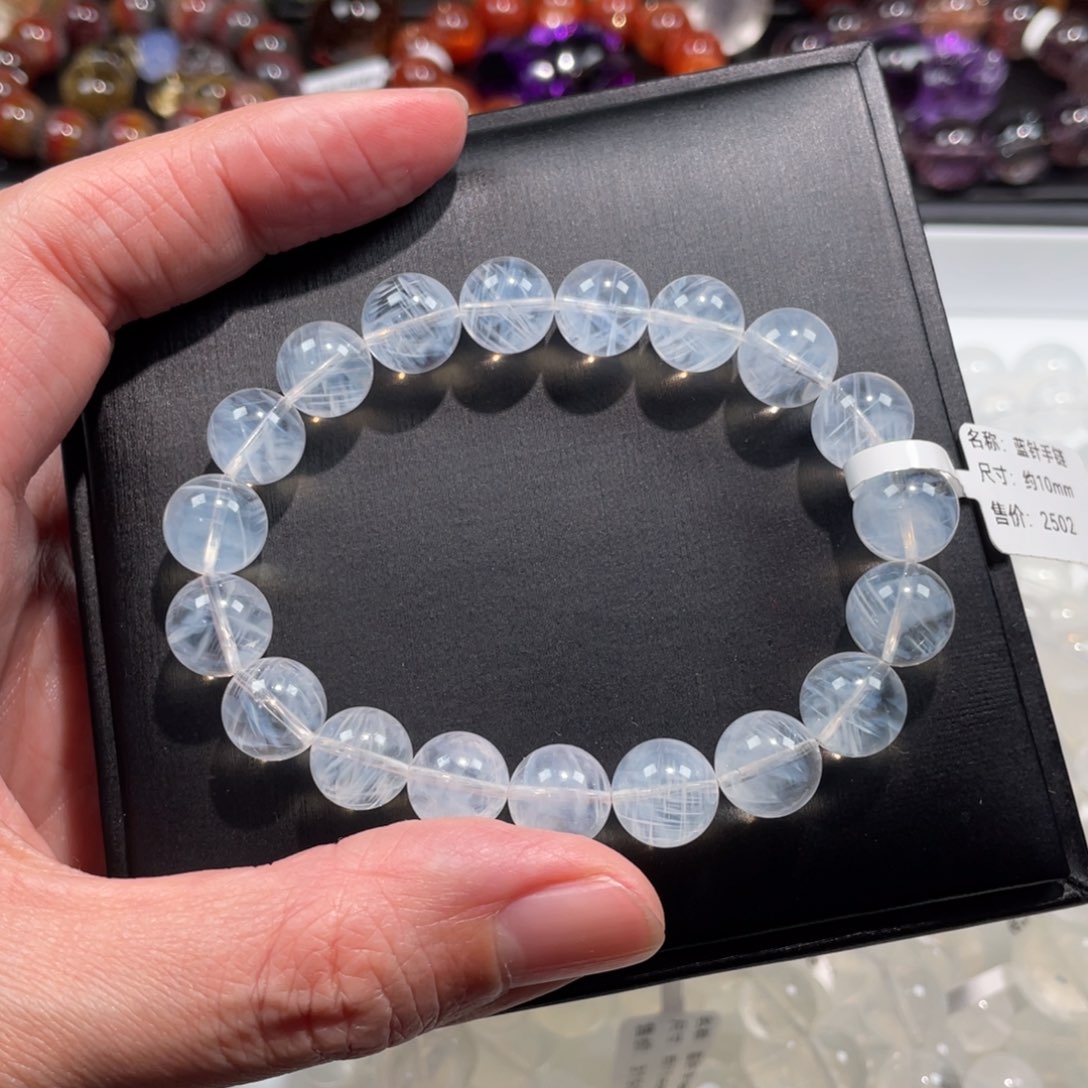 水晶手链未镶嵌逗***?蓝针10mm