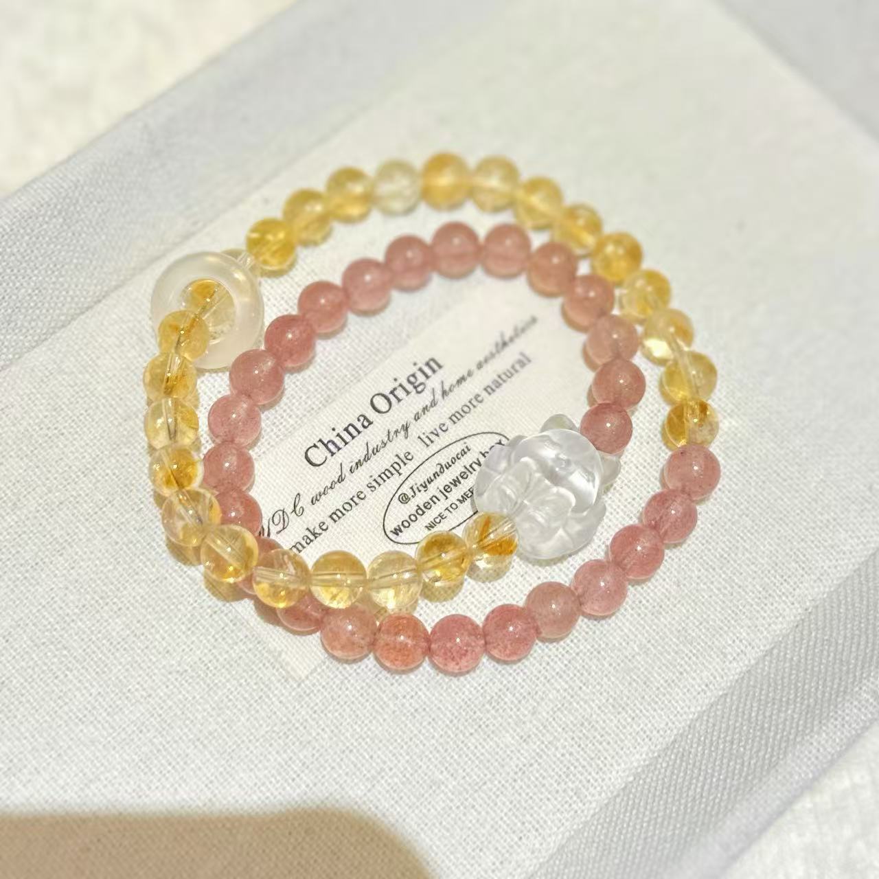 钛钢手链 佳佳（C22） 【财爱双收】灵韵九尾狐双层弹力手串