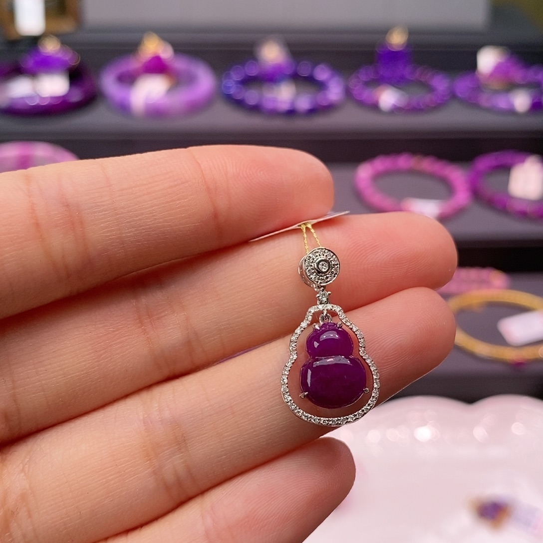 苏纪石（舒俱来）18K金镶嵌吊坠(不含链)