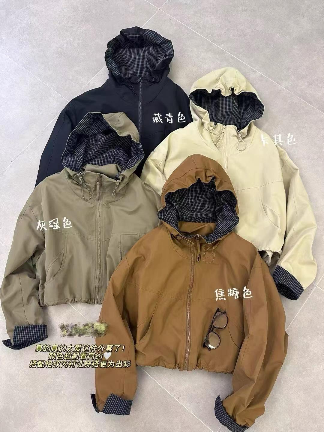 2025秋季新款时尚百搭显瘦长袖休闲工装连帽外套女