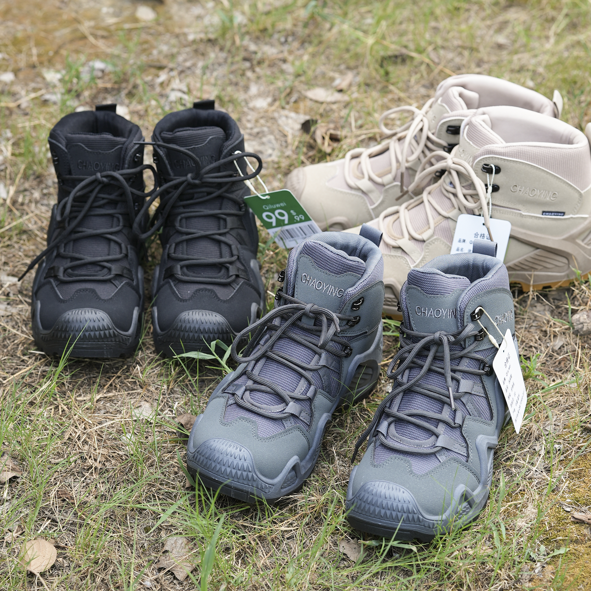 防滑高帮耐磨马丁靴男士增高保暖仿牛皮绒户外登山男鞋