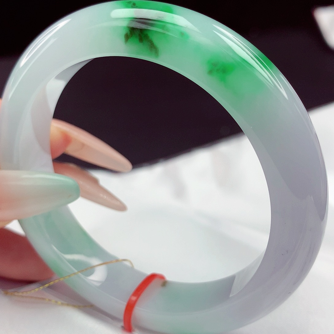 翡翠未镶嵌手镯56圈859