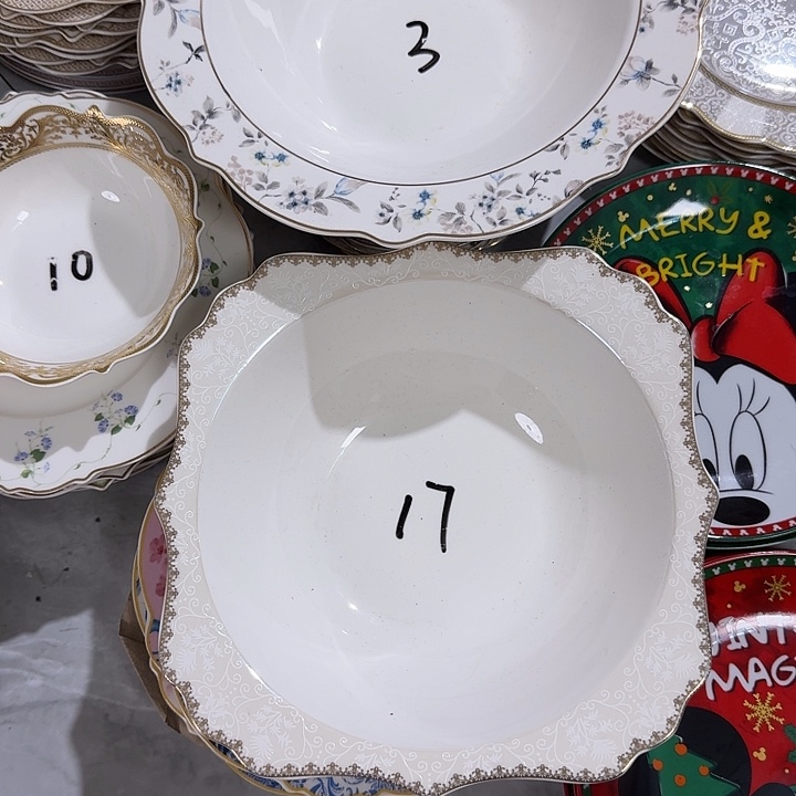 呆***弟瓷9英寸汤碗2个混搭款